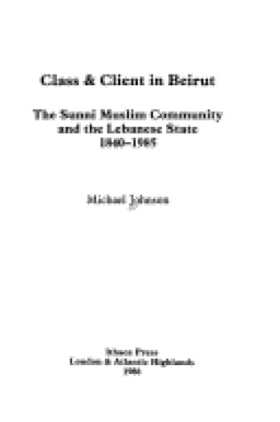 Cover of Class and Client in Beirut