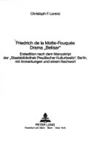 Cover of Friedrich de La Motte-Fouques Drama -Belisar-