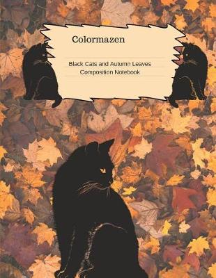 Book cover for Black Cats and Autumn Leaves Composition Notebook