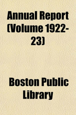 Cover of Annual Report (Volume 1922-23)