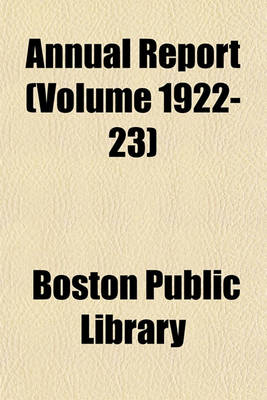 Book cover for Annual Report (Volume 1922-23)