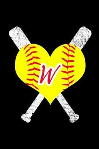 Cover of W Monogram Initial Softball Journal