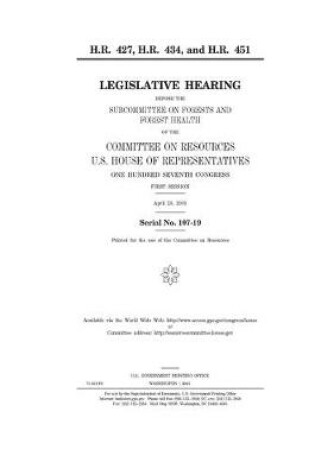 Cover of H.R. 427, H.R. 434, and H.R. 451