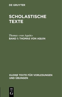 Book cover for Scholastische Texte, Band 1, Thomas von Aquin