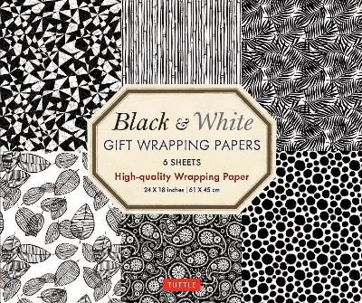 Book cover for Black and White Gift Wrapping Papers - 6 sheets