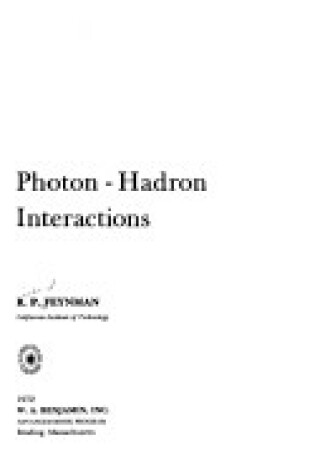 Cover of Photon-Hadron Interactions