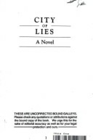 Cover of City of Lies