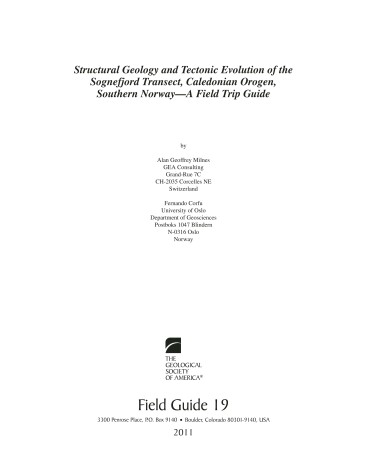 Cover of Structural Geology and Tectonic Evolution of the Sognefjord Transect, Caledonian Orogen, Southern Norway