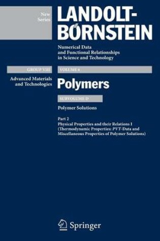 Cover of PVT-Data and Miscellaneous Properties of Polymer Solutions