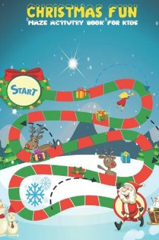 Cover of Christmas fun maze activity book for kids