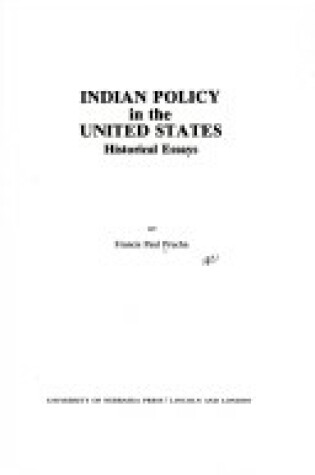 Cover of Indian Policy in the United States