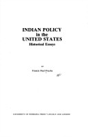 Book cover for Indian Policy in the United States