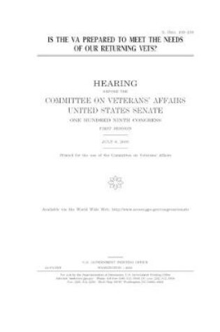 Cover of Is the VA prepared to meet the needs of our returning vets?