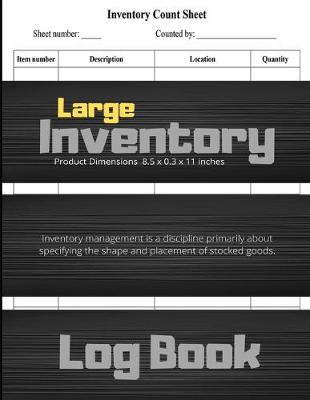 Book cover for Large Inventory LogBook