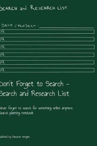 Cover of Don't Forget to Search - Search and Research List