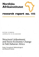 Book cover for Structural Adjustment and Socio-economic Change in Sub-saharan Africa