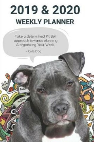 Cover of 2019 & 2020 Weekly Planner Take a Determined Pit Bull Approach Towards Planning & Organizing Your Week.