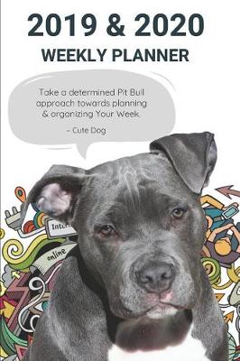 Book cover for 2019 & 2020 Weekly Planner Take a Determined Pit Bull Approach Towards Planning & Organizing Your Week.