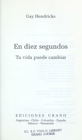 Book cover for En Diez Segundos Tu Vida Puede Cambiar