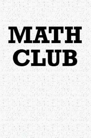 Cover of Math Club