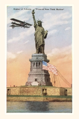 Book cover for Vintage Journal Statue of Liberty with Biplane, New York City