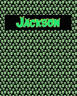 Book cover for 120 Page Handwriting Practice Book with Green Alien Cover Jackson