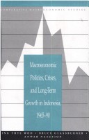 Book cover for Macroeconomic Policies, Crises, and Long-Term Growth in Indonesia, 1965-90