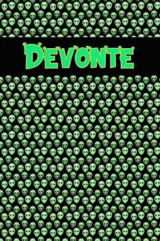 Cover of 120 Page Handwriting Practice Book with Green Alien Cover Devonte