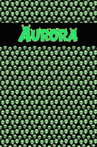 Cover of 120 Page Handwriting Practice Book with Green Alien Cover Aurora