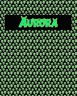 Book cover for 120 Page Handwriting Practice Book with Green Alien Cover Aurora