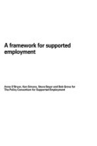 Cover of A Framework for Supported Employment