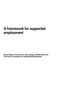 Book cover for A Framework for Supported Employment