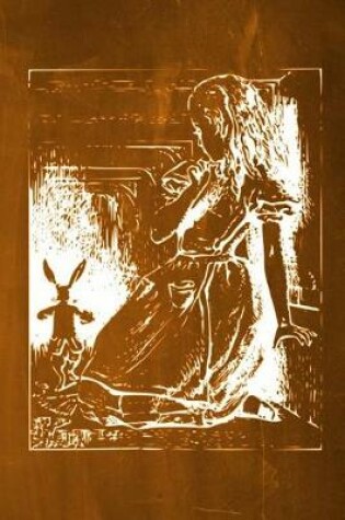 Cover of Alice in Wonderland Chalkboard Journal - Alice and The White Rabbit (Orange)