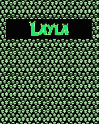 Book cover for 120 Page Handwriting Practice Book with Green Alien Cover Layla