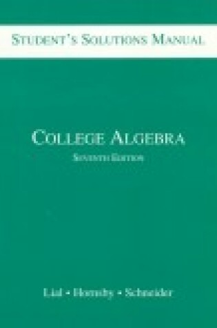 Cover of Students Solutions Manual for College Algebra 7e