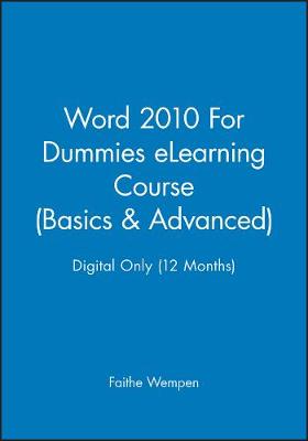 Book cover for Word 2010 for Dummies Elearning Course (Basics & Advanced) - Digital Only (12 Months)