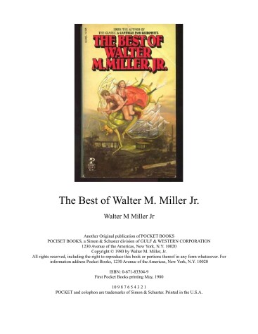 Book cover for The Best of Walter M. Miller. Jr.