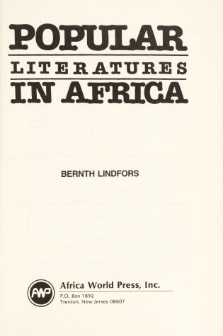 Cover of Popular Literatures In Africa