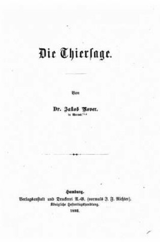 Cover of Die Thiersage