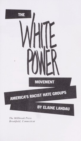 Book cover for The White Power Movement