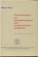 Cover of Untersuchungen Zur Mittelplatonischen Und Neuplatonischen Seelenlehre