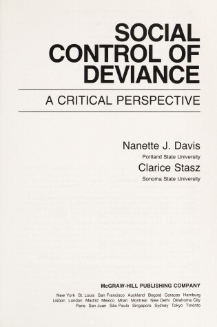 Cover of Social Control of Deviance