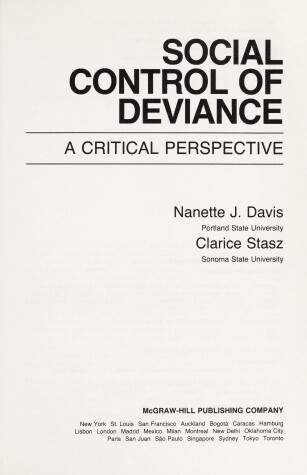 Book cover for Social Control of Deviance