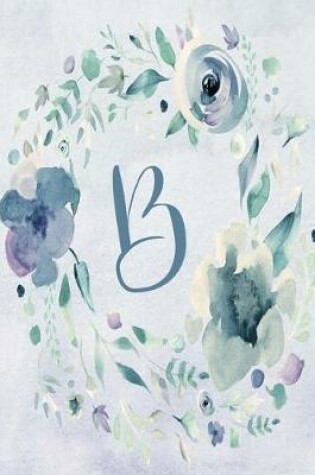 Cover of Notebook 6"x9", Letter B - Blue Purple Floral Design