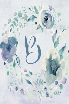 Book cover for Notebook 6"x9", Letter B - Blue Purple Floral Design