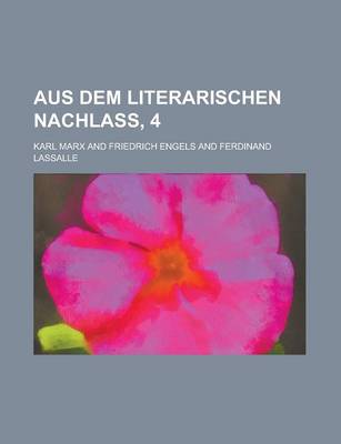 Book cover for Aus Dem Literarischen Nachlass, 4