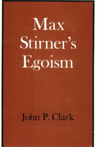 Cover of Max Stirner's Egoism