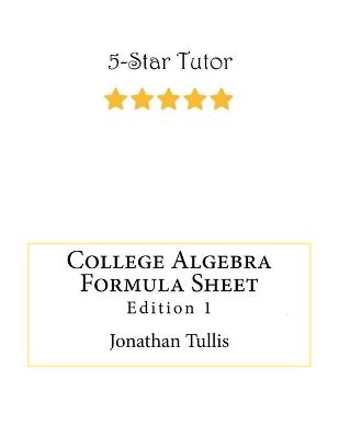 Book cover for College Algebra Formula Sheet