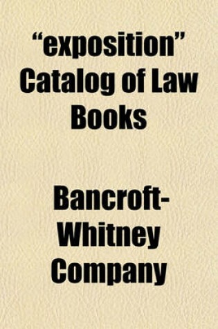 Cover of "Exposition" Catalog of Law Books