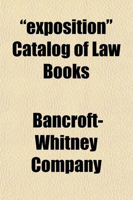 Book cover for "Exposition" Catalog of Law Books